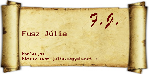 Fusz Júlia névjegykártya