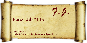 Fusz Júlia névjegykártya